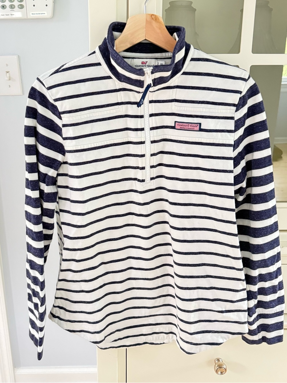 Vineyard Vines Women’s  Navy & White Striped Half-Zip Pullover